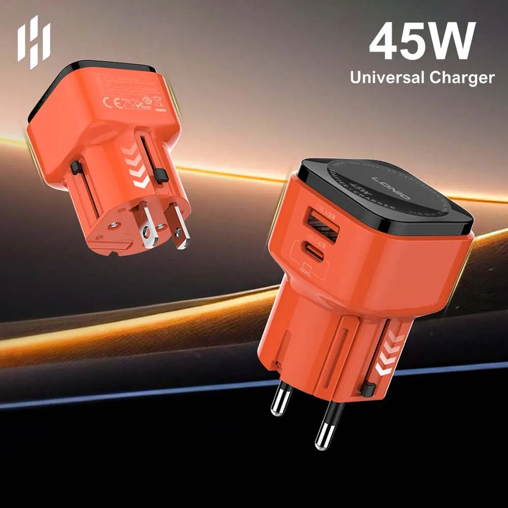 LDNIO Q2420 GaN45W All-in-one Adapter with C-C Cable LDNIO Q2420 GaN45W All-in-one Adapter with C-C Cable